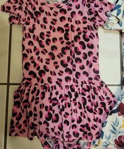 Posh Peanut Romper Twirl pink lepoard sz 18/24 months